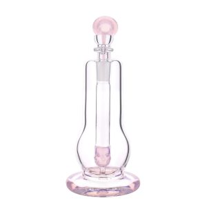 DHC Curvy Diffused Bubbler Bong - 8 in. - Jade Pink