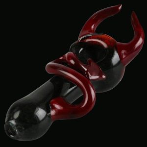 Devil Horns and Tail Fritted Spoon Pipe