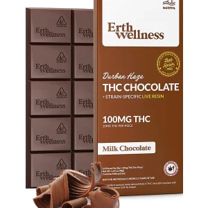 Durban Haze Milk Chocolate Erth Wellness Delta 9 THC Chocolate Bar 100mg