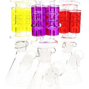 Fluid-Filled Triple Chamber Beaker Bong Freeze Trio - 10.5 - Assorted Colors