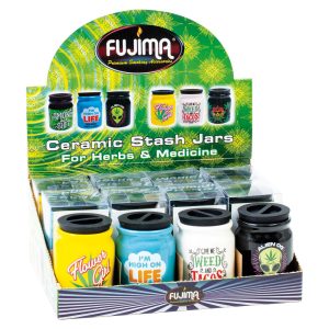 Fujima Stash It! Ceramic Storage Jars - 3"/Asst - 12PC
