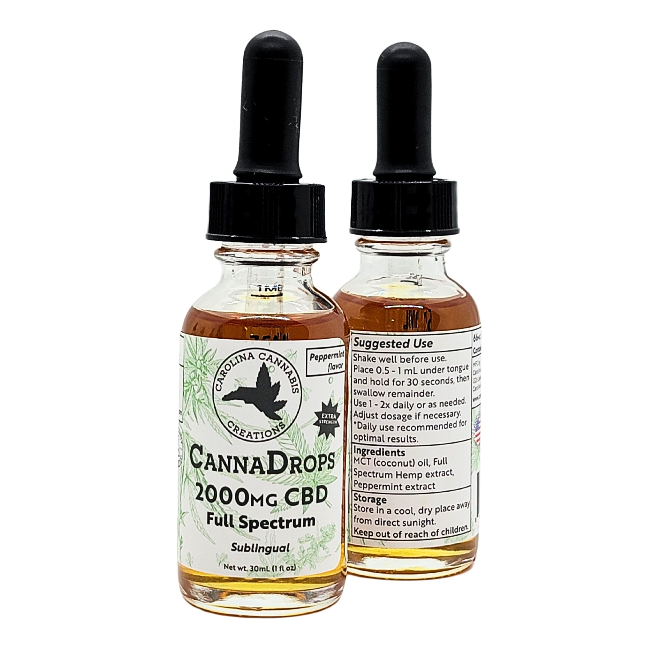 Full Spectrum 2000mg CBD Oil | Peppermint | Carolina Cannabis Creations - Peppermint