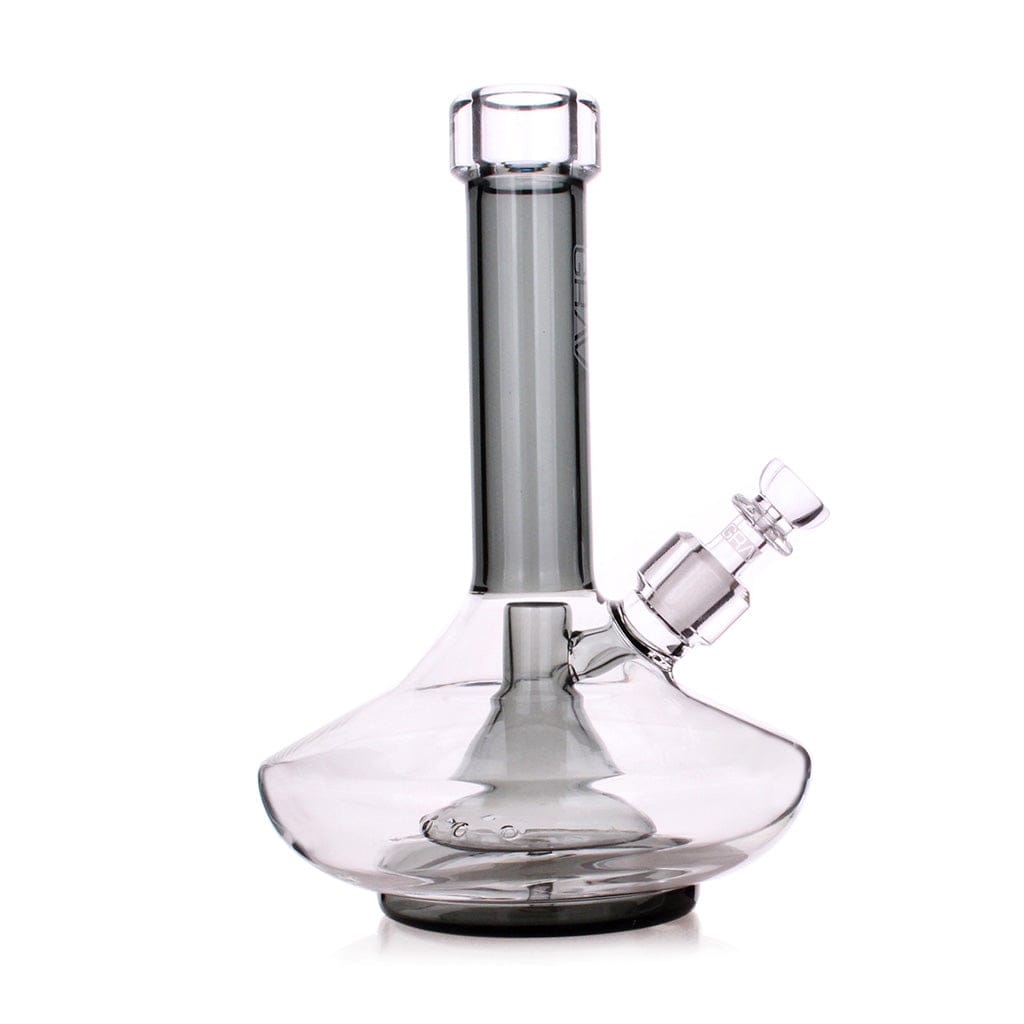 GRAV FISSION DOWNSTEM PERC SMALL WIDE BASE BONG - 14mm / Smoke