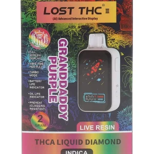 Granddaddy Purple Lost THC THC-A Liquid Diamond Disposable 2G