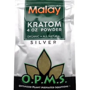 Green Malay OPMS Kratom Silver Powder 4oz Bag