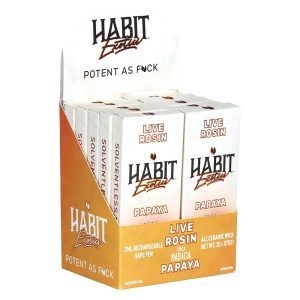 Habit Exotics THCA Live Rosin Disposable | 2g | 10ct Display - Papaya | Indica
