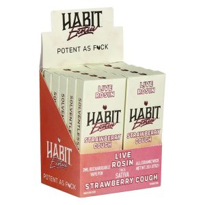 Habit Exotics THCA Live Rosin Disposable | 2g | 10ct Display - Strawberry Cough | Sativa