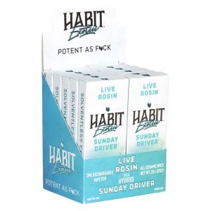 Habit Exotics THCA Live Rosin Disposable | 2g | 10ct Display - Sunday Driver | Hybrid