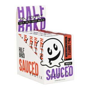 Half Bak'd Sauce'd Exotix THCA Disposable Vape | 4g | 5ct Display - Indica | PB & J Souffle