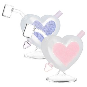 Heart Sparkles Glass Mini Rig - 4.5" / 10mm F / Colors Vary