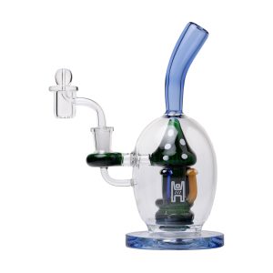 Human Grade Mushroom Globe Glass Rig - Blue