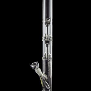 LA Pipes Thick Glass Straight Tube Bong with Showerhead Perc - Available with Multiple Percs