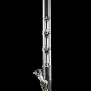 LA Pipes Thick Glass Straight Tube Bong with Showerhead Perc - Available with Multiple Percs