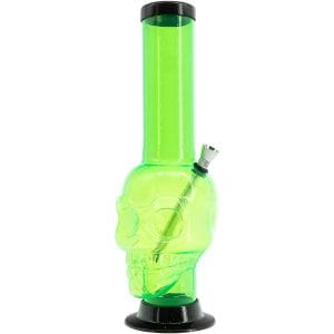 JM Enterprises 12-15" Acrylic Skull Chamber Bong - Multiple - Illuminati Green / 15 Inch