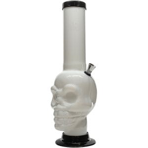 JM Enterprises 12-15" Acrylic Skull Chamber Bong - Multiple - White / 12 Inch