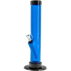 JM Enterprises 6-9-12" Acrylic Straight Tube Bong - Multiple Colors - Blue / 9 Inch