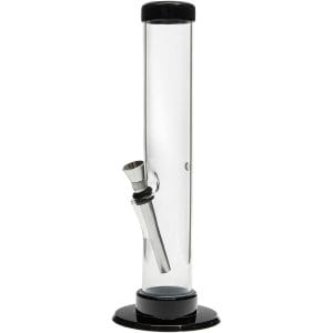 JM Enterprises 6-9-12" Acrylic Straight Tube Bong - Multiple Colors - Grey / 9 Inch