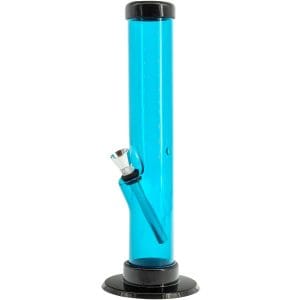 JM Enterprises 6-9-12" Acrylic Straight Tube Bong - Multiple Colors - Ice Blue / 12 Inch