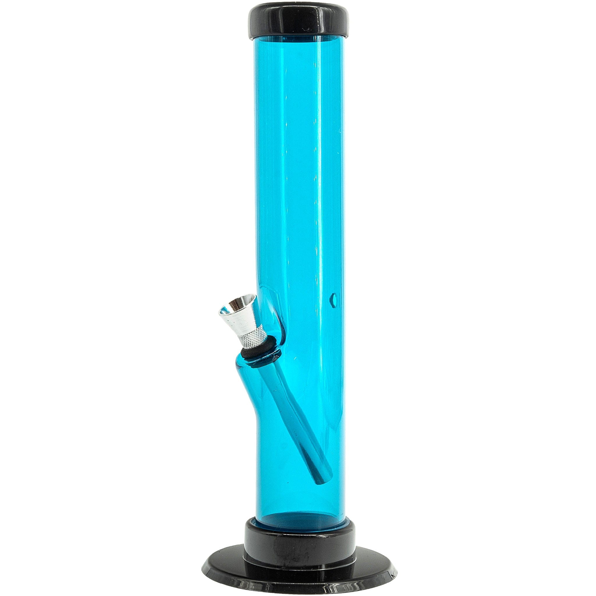 JM Enterprises 6-9-12" Acrylic Straight Tube Bong - Multiple Colors - Ice Blue / 12 Inch