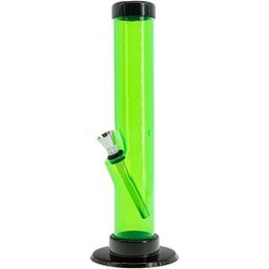 JM Enterprises 6-9-12" Acrylic Straight Tube Bong - Multiple Colors - Illuminati Green / 6 Inch