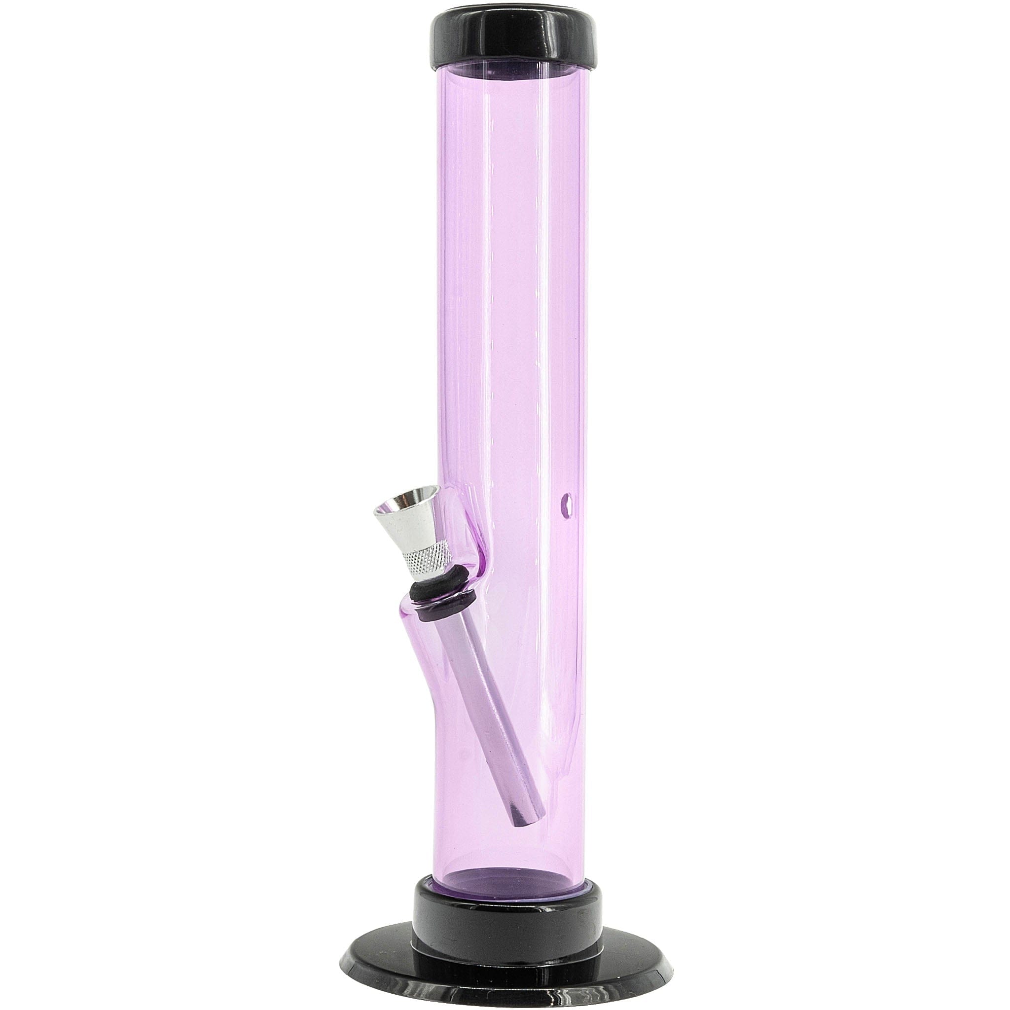 JM Enterprises 6-9-12" Acrylic Straight Tube Bong - Multiple Colors - Pink / 6 Inch