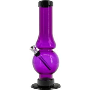 JM Enterprises 6-9" Acrylic Straight Tube Bubble Flare Bong - Multiple Colors - Purple / 6 Inch