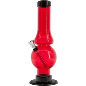 JM Enterprises 6-9" Acrylic Straight Tube Bubble Flare Bong - Multiple Colors - Red / 9 Inch