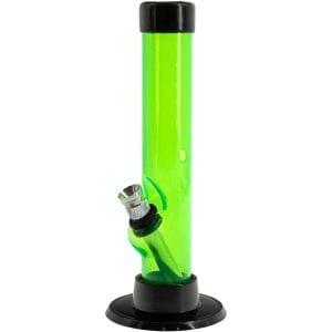 JM Enterprises 6" Acrylic Straight Tube Bong - Multiple Colors - Illuminati Green