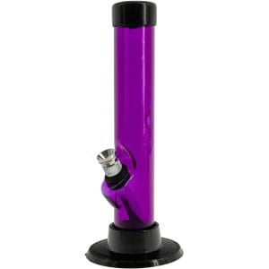 JM Enterprises 6" Acrylic Straight Tube Bong - Multiple Colors - Purple