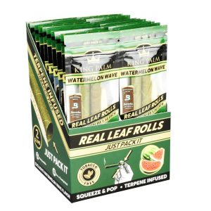 King Palm Slim Size Leaf Rolls - Watermelon Wave / 2 Roll Pack Full Box (20 Packs)