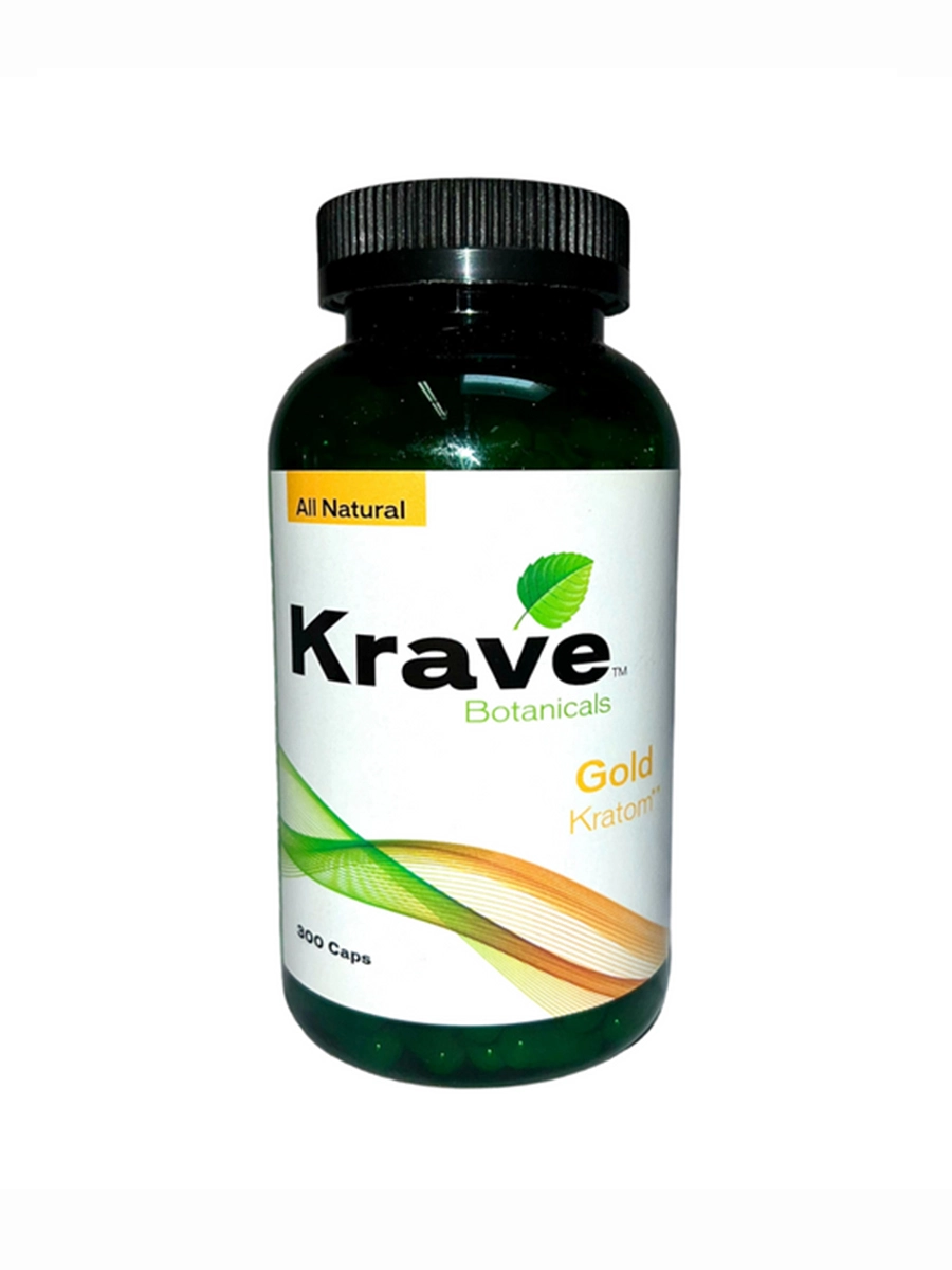 Krave Botanicals Gold Kratom Capsules 300ct
