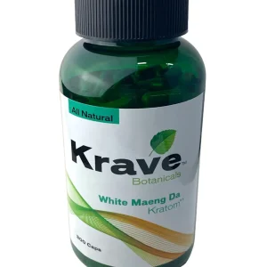 Krave Botanicals White Maeng Da Kratom Capsules 300ct