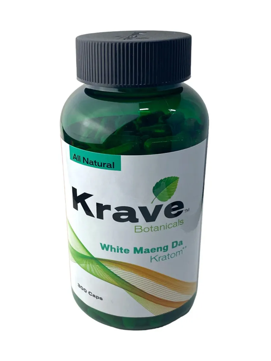 Krave Botanicals White Maeng Da Kratom Capsules 300ct