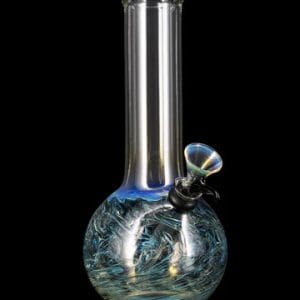 LA Pipes Raked Tiger Stripe Accented Beaker Bong 8" - Green