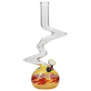 LA Pipes "Switchback" Bubble Base Bong - Blue