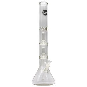 LA Pipes Thick Glass Beaker Showerhead Perc Bong - Two