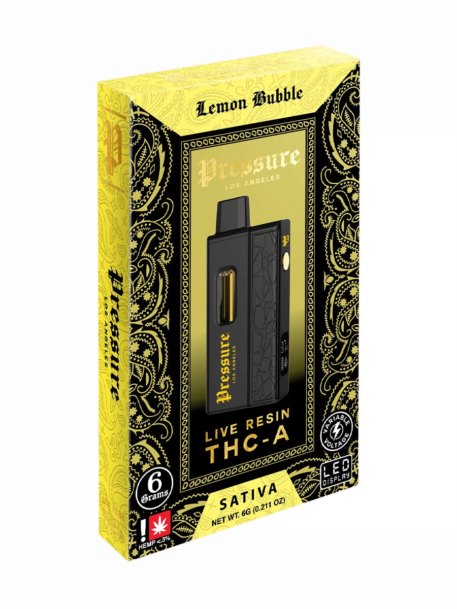 Lemon Bubble Pressure THC A Live Resin Vape 6G