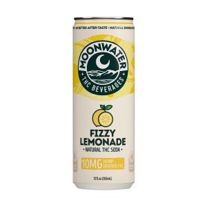 Moonwater Natural Hemp-Derived D9 THC Infused Soda | 12fl oz Can | 24ct Case - Fizzy Lemonade / 10mg