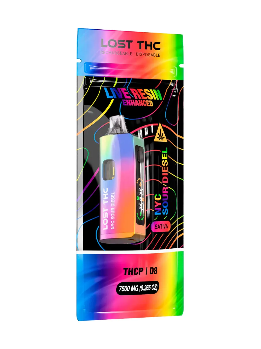 NYC Sour Diesel Lost THC Rainbow Edition THCP D8 Live Resin Disposable