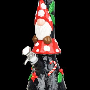 Mushroom Gnome Glass & Enamel Water Pipe