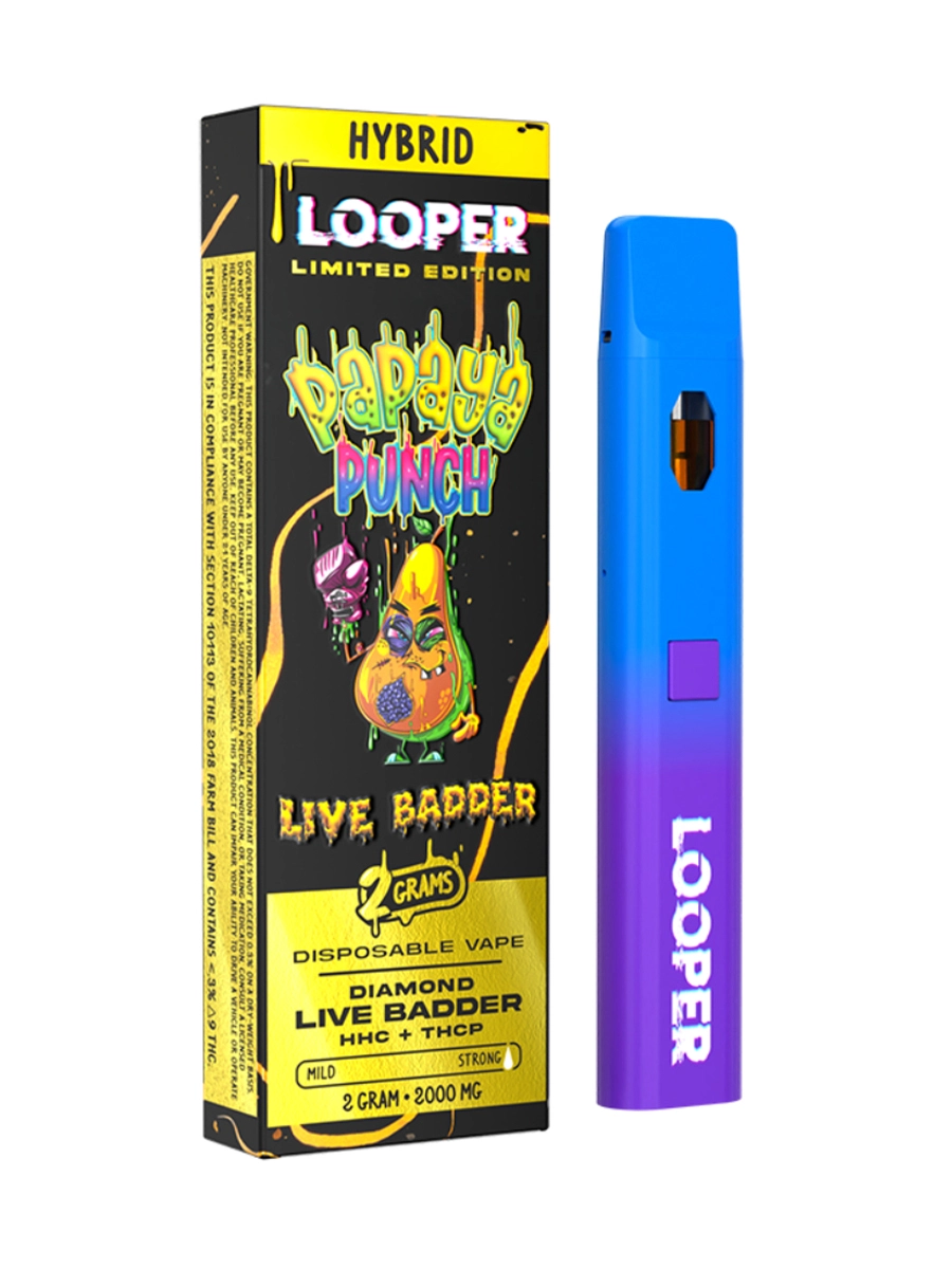 Papaya Punch Looper Limited Edition Diamond Live Badder HHCTHC P Disposable Vape 2G