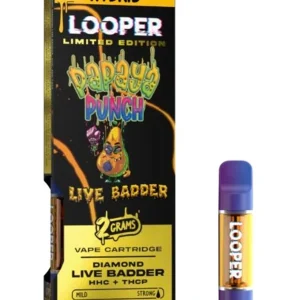 Papaya Punch Looper Limited Edition Diamond Live Badder HHC+THC-P Cart 2G
