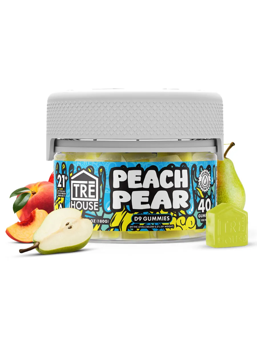 Peach Pear Tre House D9 Live Resin Blend Gummies 40ct