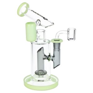 Pulsar Bicolor Fractured Tower Glass Dab Rig | 8" | 14mm F - Green