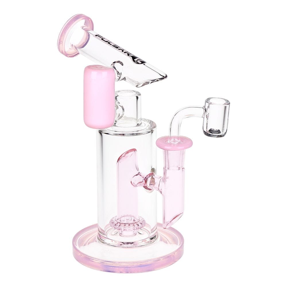 Pulsar Bicolor Fractured Tower Glass Dab Rig | 8" | 14mm F - Pink