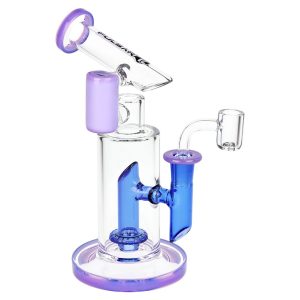 Pulsar Bicolor Fractured Tower Glass Dab Rig | 8" | 14mm F - Purple