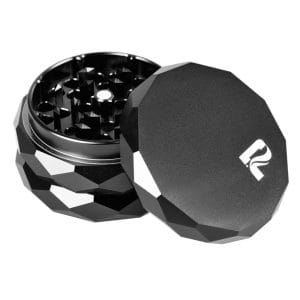 Pulsar Diamond Faceted Aluminum Herb Grinder - Diamond Facet Black