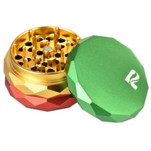 Pulsar Diamond Faceted Aluminum Herb Grinder - Diamond Facet Rasta