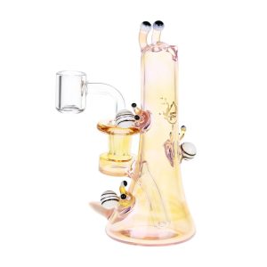 Pulsar Snail Smoochies Glass Dab Rig | 6" | 14mm F - Pink