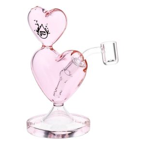 Pulsar Two-Hearted Glass Dab Rig | 6.5" | 14mm F - Jade Pink